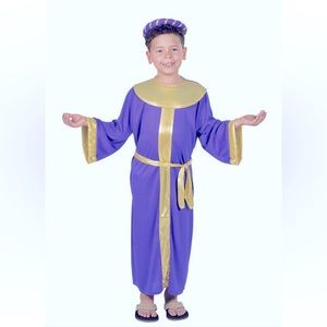 NWOT Child Christian King Costume. 3-Pieces, Robe Fit is 38 1/4” All Mint Cond.